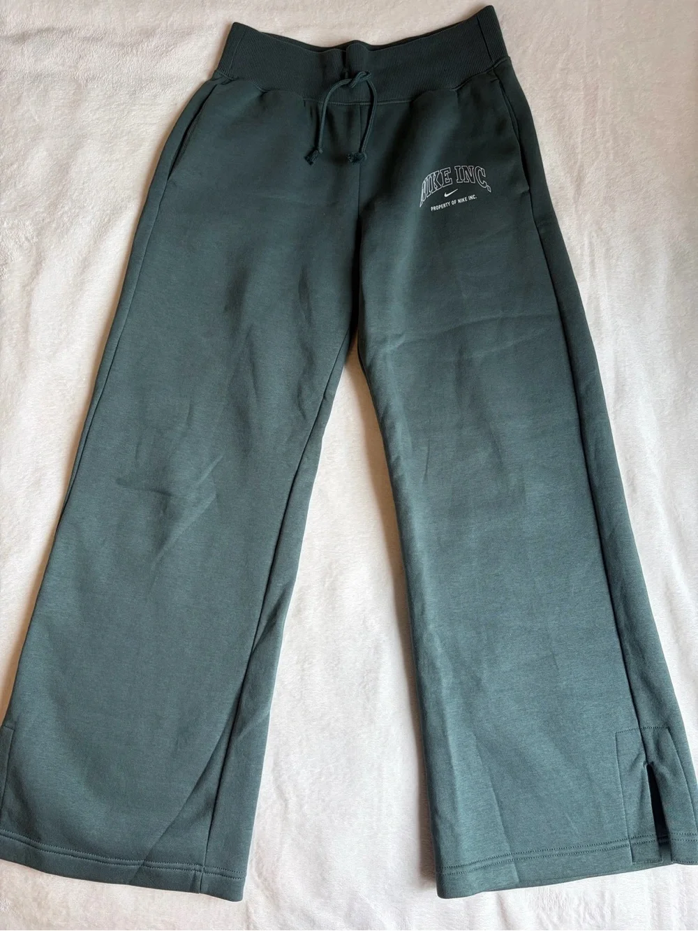 Nike Phoenix Fleece Women's High-Waisted Wide-Leg Sweatpants Green - Picture 3 of 9